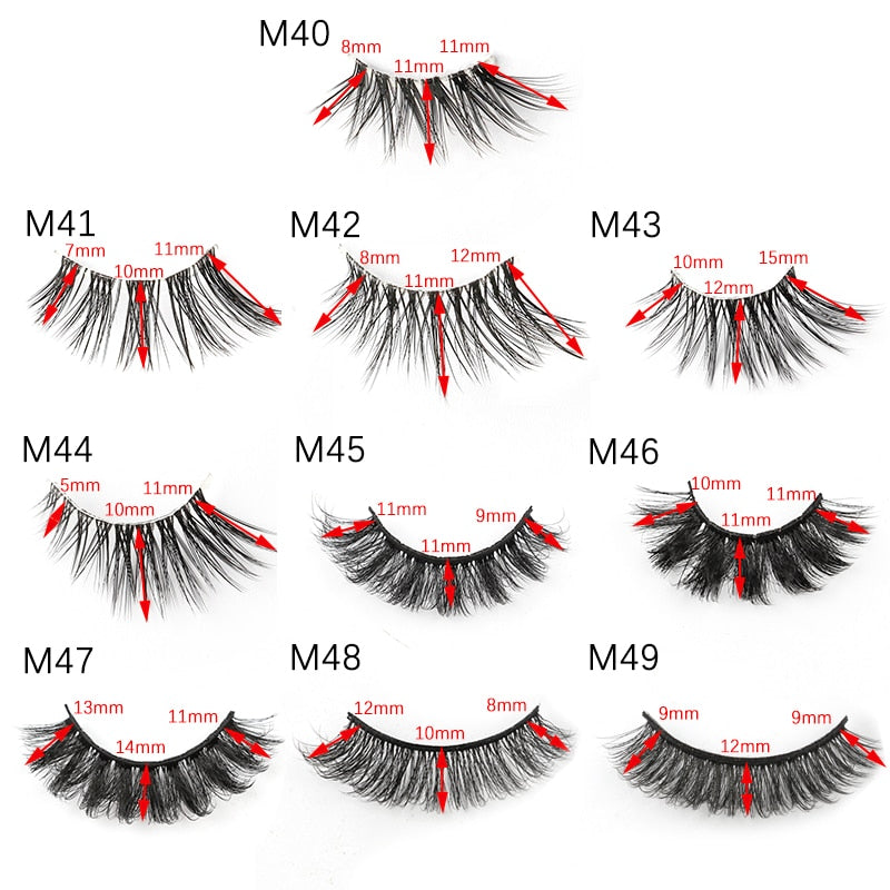 3/5 Pairs Half Lashes Cat Eye Natura Long Full Strip Lashes Extension Faux Cils maquillage False Eyelashes