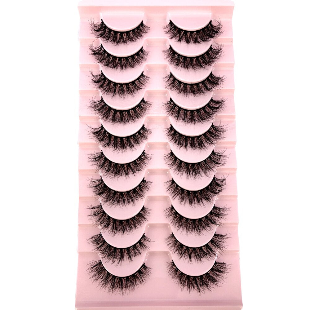 10 pairs Natural Lashes 3D Mink Lashes Faux Mink Fluffy Lash Soft Full Thick Wispy Eyelash Dramatic False Eyelashes