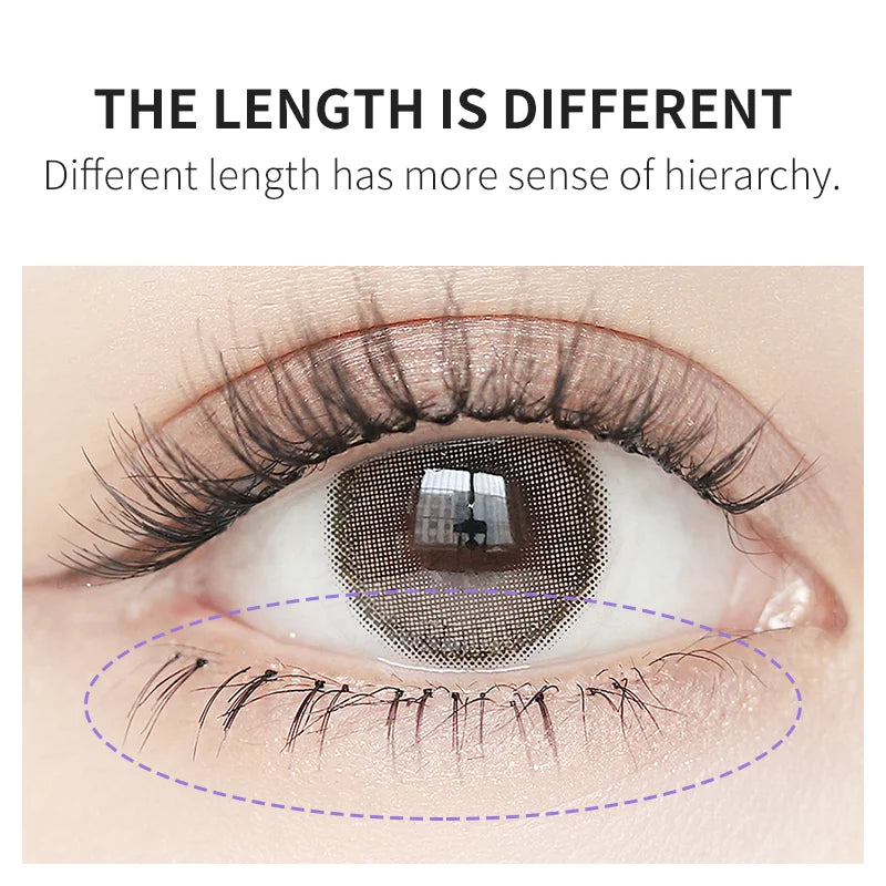 Individual Natural False Lower Eyelashes V Shaped Bottom Lash Extensions DIY Cluster Under Eye Lashes