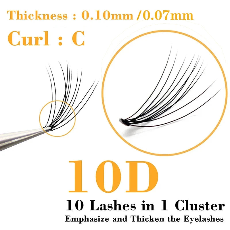 10D imitation mink lashes 60 bundles/box natural lashes extension 3D Russian cluster