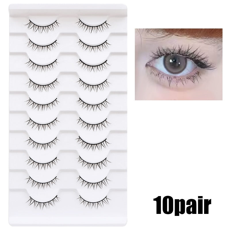 5/7/10 Pairs Eyelashes Manga Lashes Soft Natural False Eyelashes Long Fake Lash Hand Made Eyelash Extension