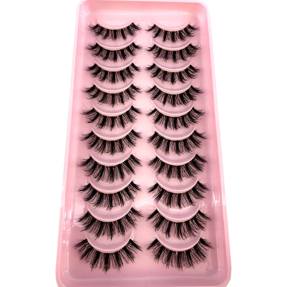 Mink Eyelashes 10 pairs lashes invisible band 3d mink lashes reusable natural false eyelashes
