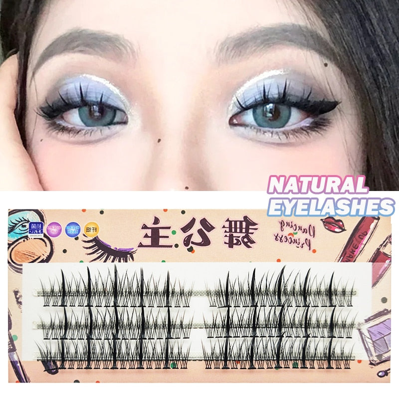 Manga Lashes 3 Rows 3D Faux Mink Lashes Natural False Eyelashes Anime Lashes Soft Light Natural Eyelashes Extension