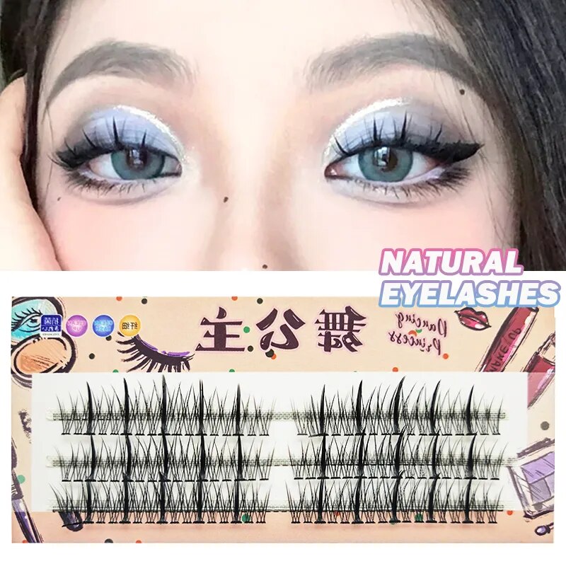 Manga Lashes 3 Rows 3D Faux Mink Lashes Natural False Eyelashes Anime Lashes Soft Light Natural Eyelashes Extension