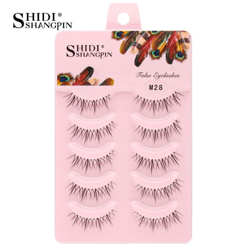 3/5/10 Pairs Half Lashes Fox Eye Wispy Fluffy Faux Cils Natural Winged Fake Eyelashes Half Lashes maquillage