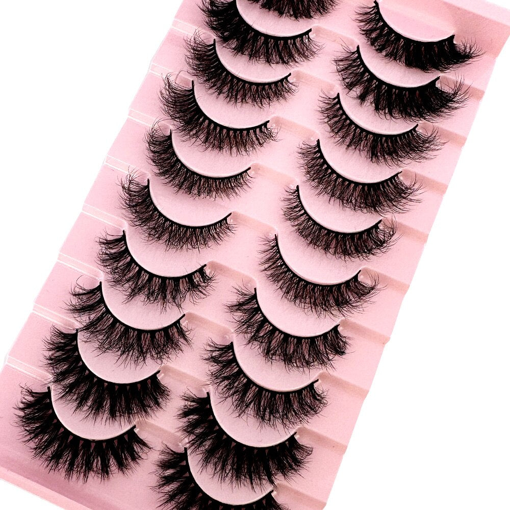 10pairs eyelashes soft fluffy lashes false eyelashes dramatic 3d mink lashes lash extension 3d cilios faux cils