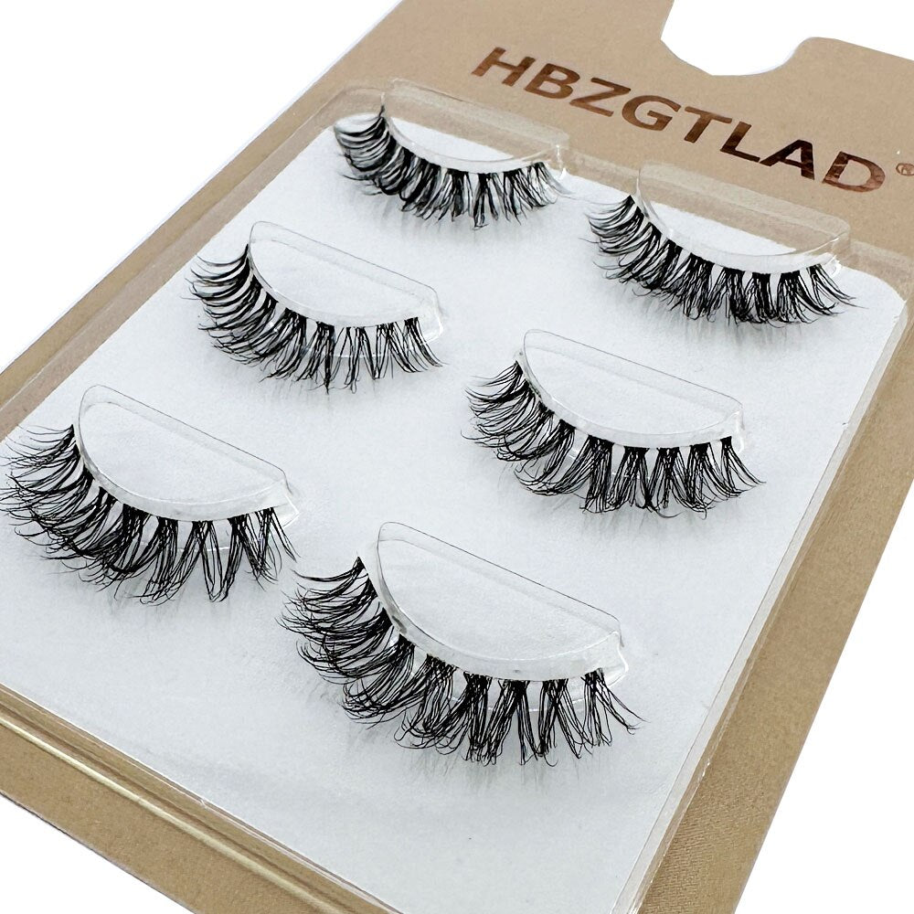 Mink Eyelashes 3pair lashes invisible band mink lashes reusable false eyelashes