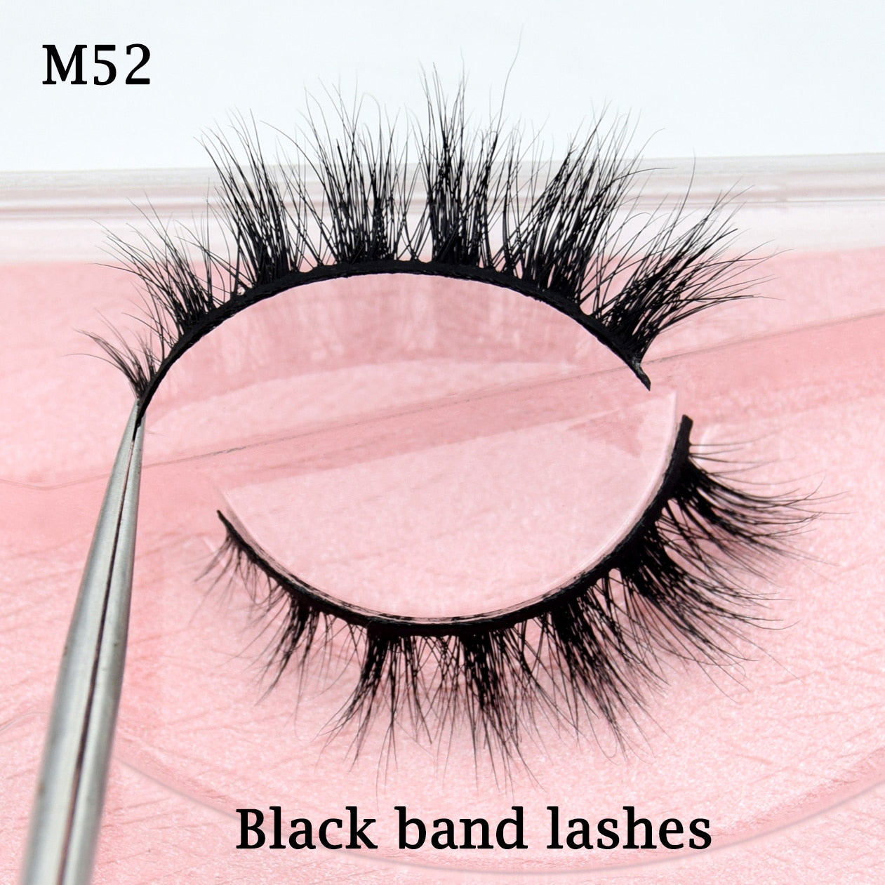 Half Lashes Transparent Stalk Invisible Band Mink Lashes Natual Wispy Half Mink eyelashes Reusable False Eyelashes