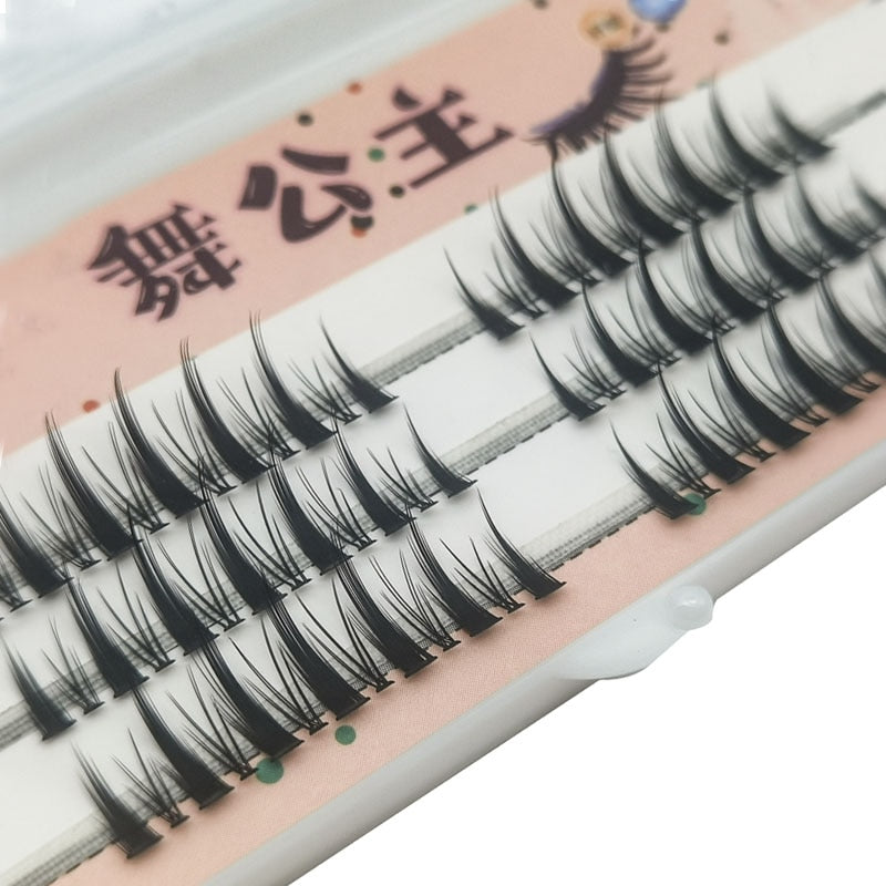 Manga Lashes 3 Rows 3D Faux Mink Lashes Natural False Eyelashes Anime Lashes Soft Light Natural Eyelashes Extension