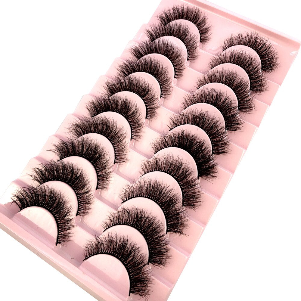 10 pairs Natural Lashes 3D Mink Lashes Faux Mink Fluffy Lash Soft Full Thick Wispy Eyelash Dramatic False Eyelashes