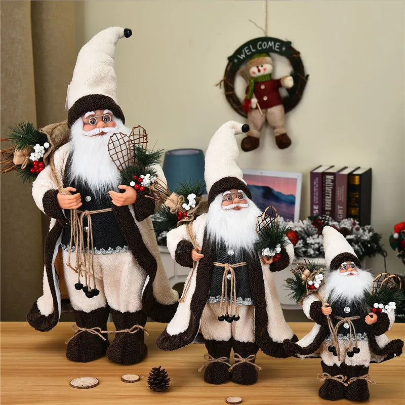 Christmas Large Santa Claus Dolls Ornaments Standing Santa Figurine Doll Christmas Home Decoration Kids Gift navidad home decor