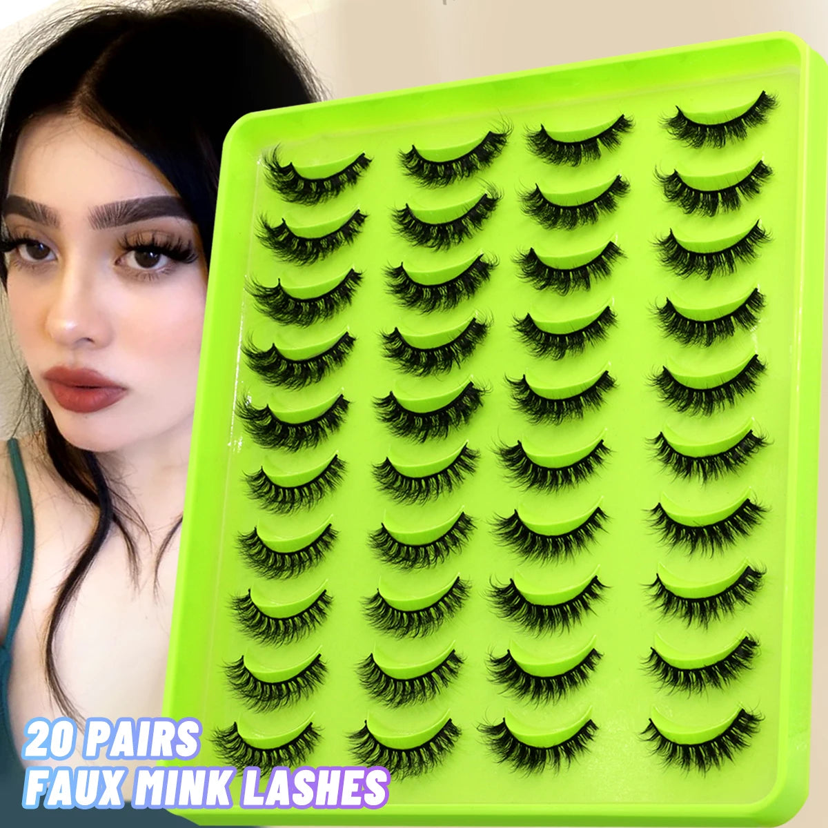 5/10/20 pairs 3D Faux Mink Lashes Fluffy False Eyelashes Dramatic Volume Lashes Eyelash Extension