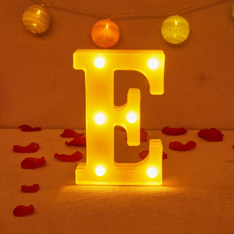 Alphabet Letter LED Lights Luminous Number Lamp Decor Battery Night Light for home Wedding Birthday party Decoration
