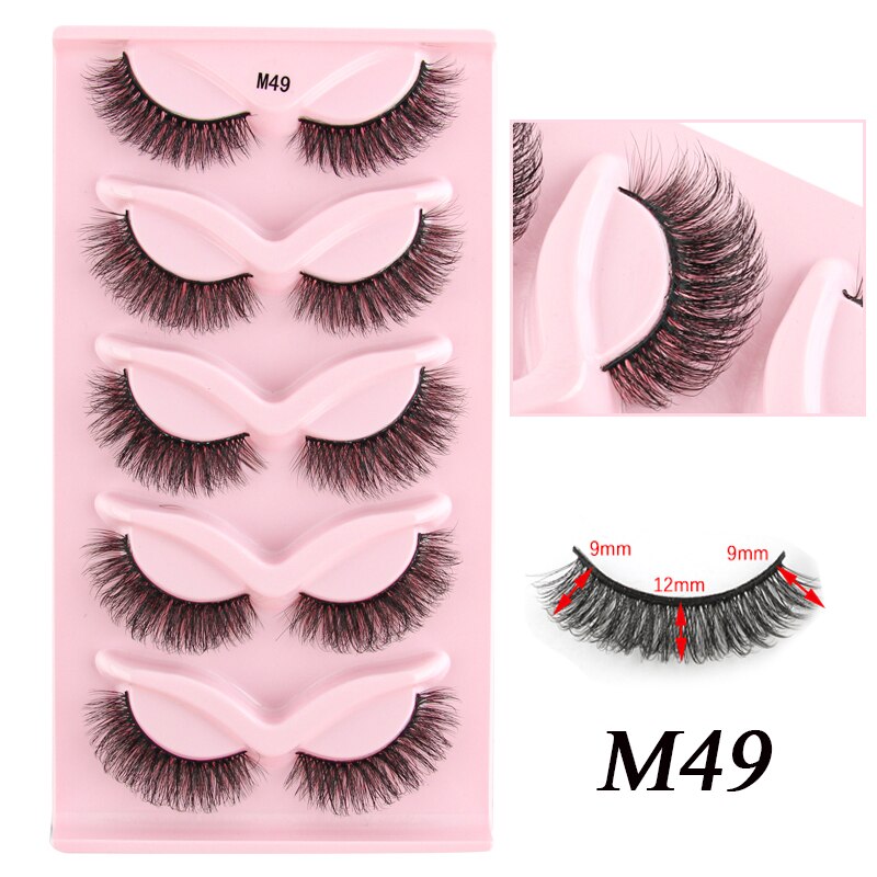 3/5 Pairs Half Lashes Cat Eye Natura Long Full Strip Lashes Extension Faux Cils maquillage False Eyelashes