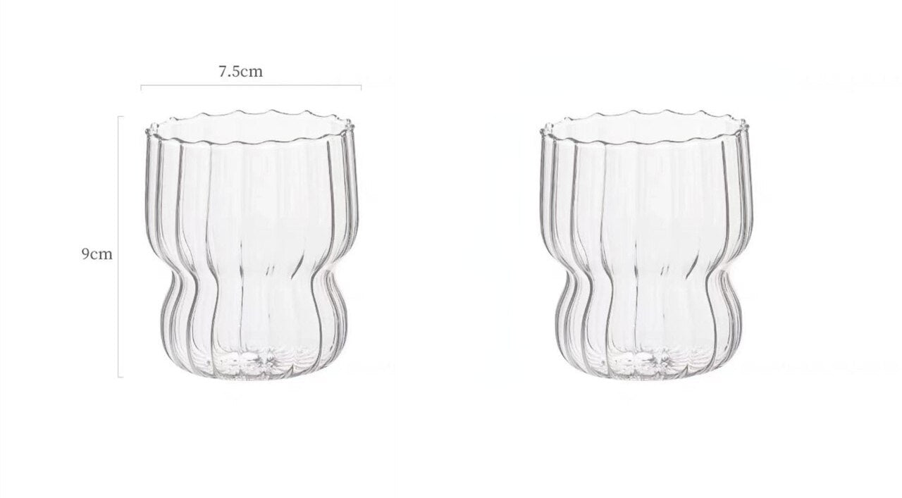 Cute Girl Ins Fat Cups Household Ice Cream Cup Milk Breakfast Oatmeal Mug High Temperature Resistant Glass Water Cup
