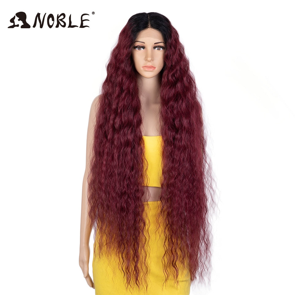 Cosplay Wig Synthetic Lace Part Wig Long Curly 42 Inch Cosplay Wig Blonde Ombre Lace Wig Synthetic Lace Wig