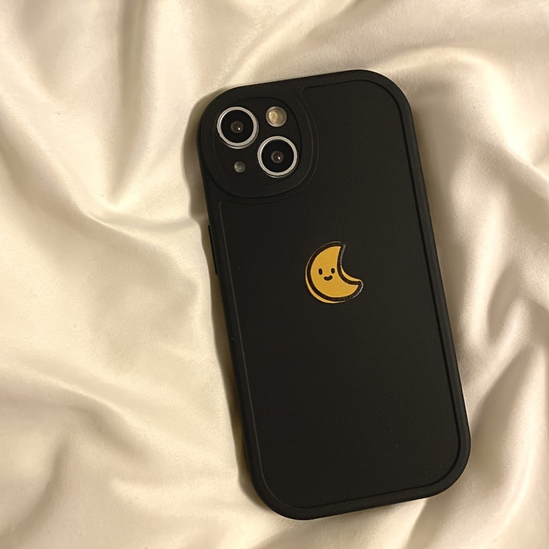 Simple Sun Moon Phone Case For iPhone 14 Plus 7 8 X XS XR 11 12 13 Pro Max Silicone Cases Cover