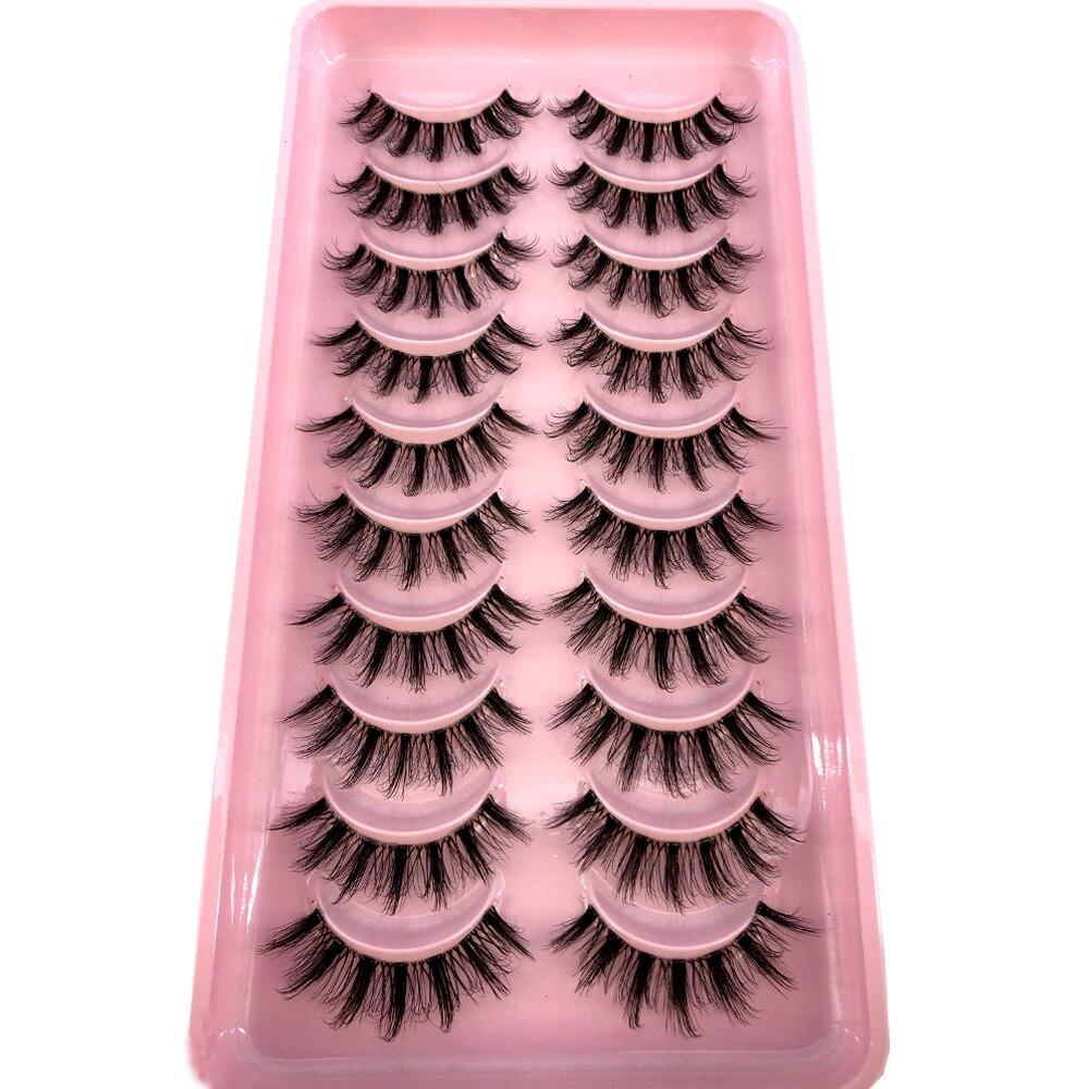 Mink Eyelashes 10 pairs lashes invisible band 3d mink lashes reusable natural false eyelashes