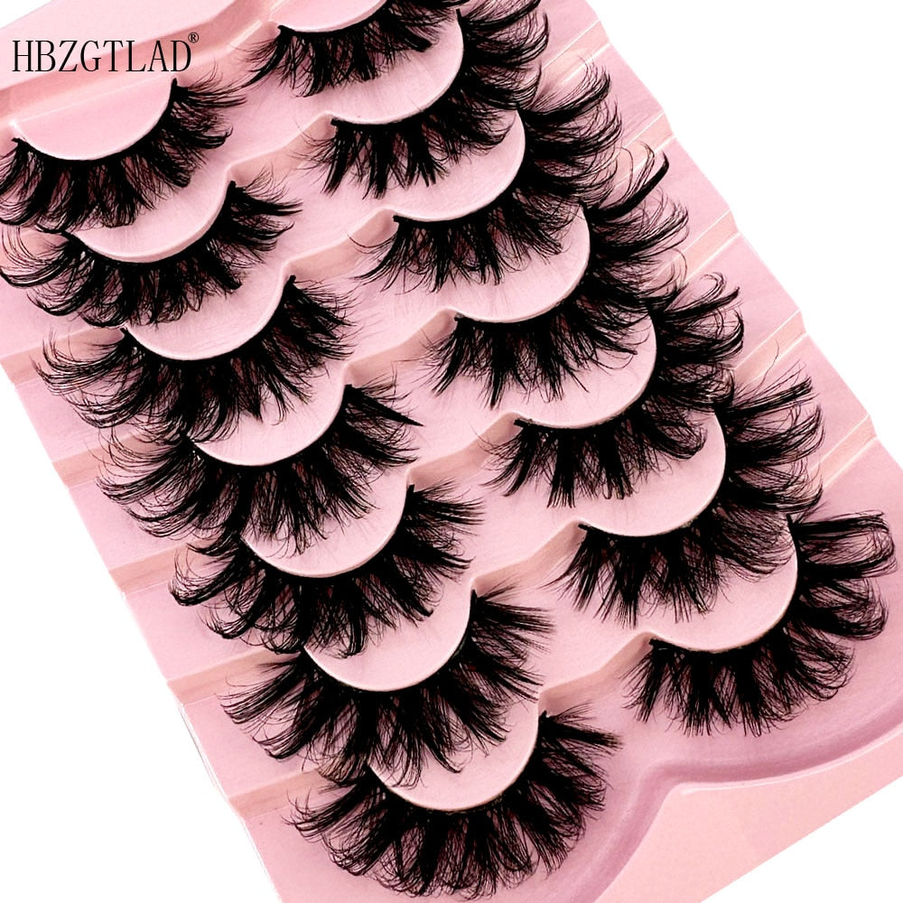 20-25mm Mink Lashes 3D Fluffy Cruelty free Natural Mink Lashes Cross Volume False Eyelashes Cat Eye Eyelash Extension