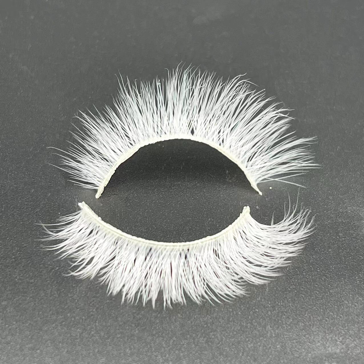 15mm Cosplay White False Eyelashes Reusable False Lashes for Halloween Cosplay Party