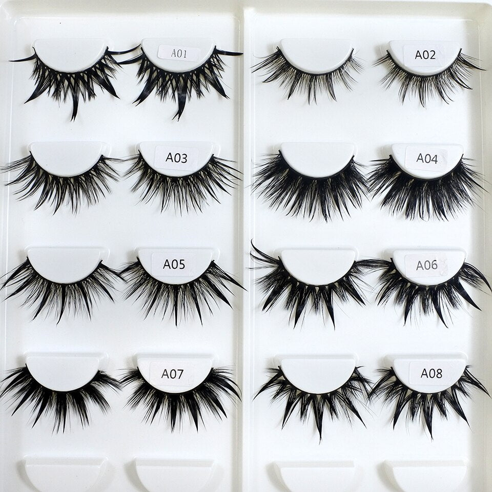 Eyelashes Wet Manga Lashes Korean Long Thick Natural Fake Eyelashes