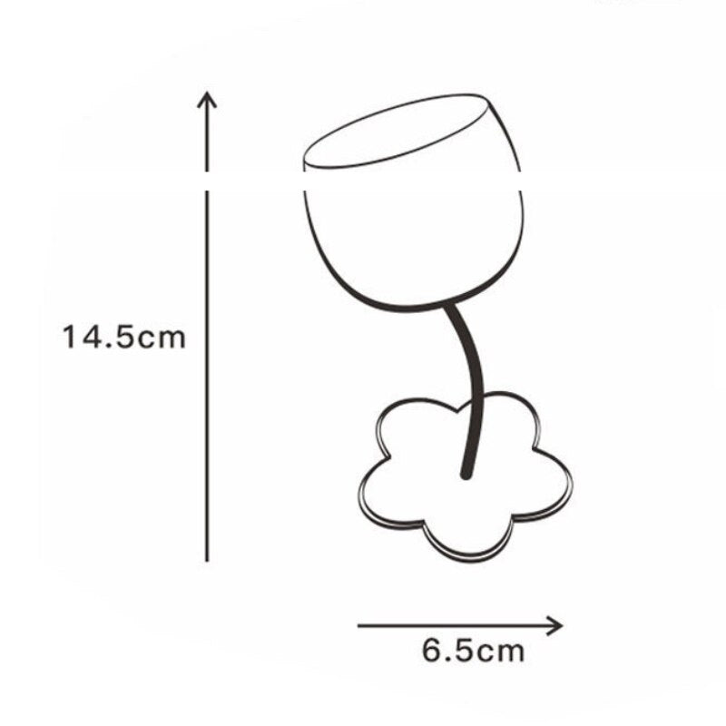 Flower Champagne Glass Slanting Flower Glass Goblet Transparent Vertical Vintage French Wine Glass Gift