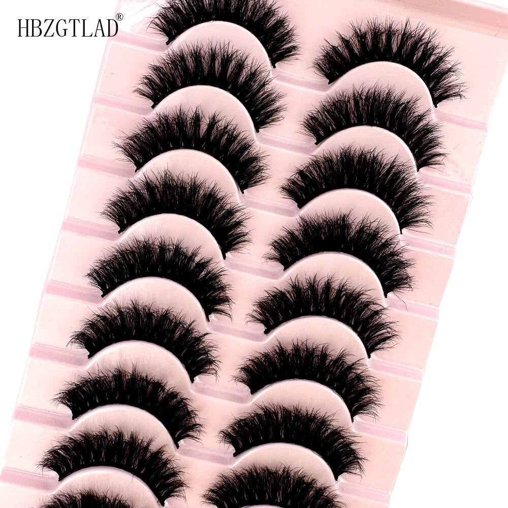 10 pairs 3d faux mink false eyelashes natural long messy fake eyelashes crisscross lashes extension fluffy eye lashes