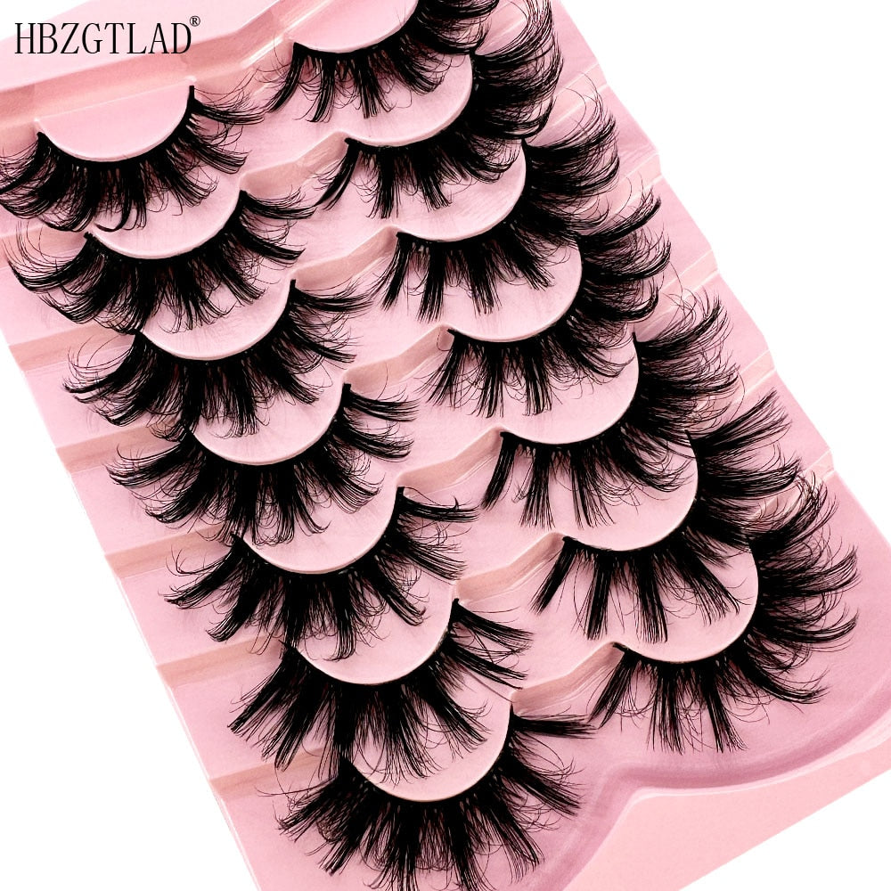 20-25mm Mink Lashes 3D Fluffy Cruelty free Natural Mink Lashes Cross Volume False Eyelashes Cat Eye Eyelash Extension
