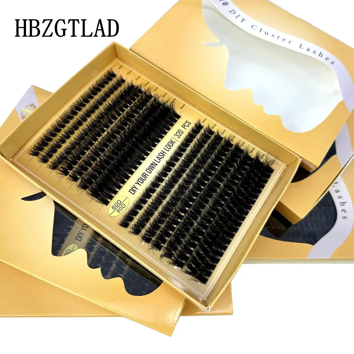16Rows 320Bundles 5D Fluffy Lashes Cluster 60/80/100D Thick Eyelash Russia Curl Wispy Individual Lashes 8-16mm Eyelash