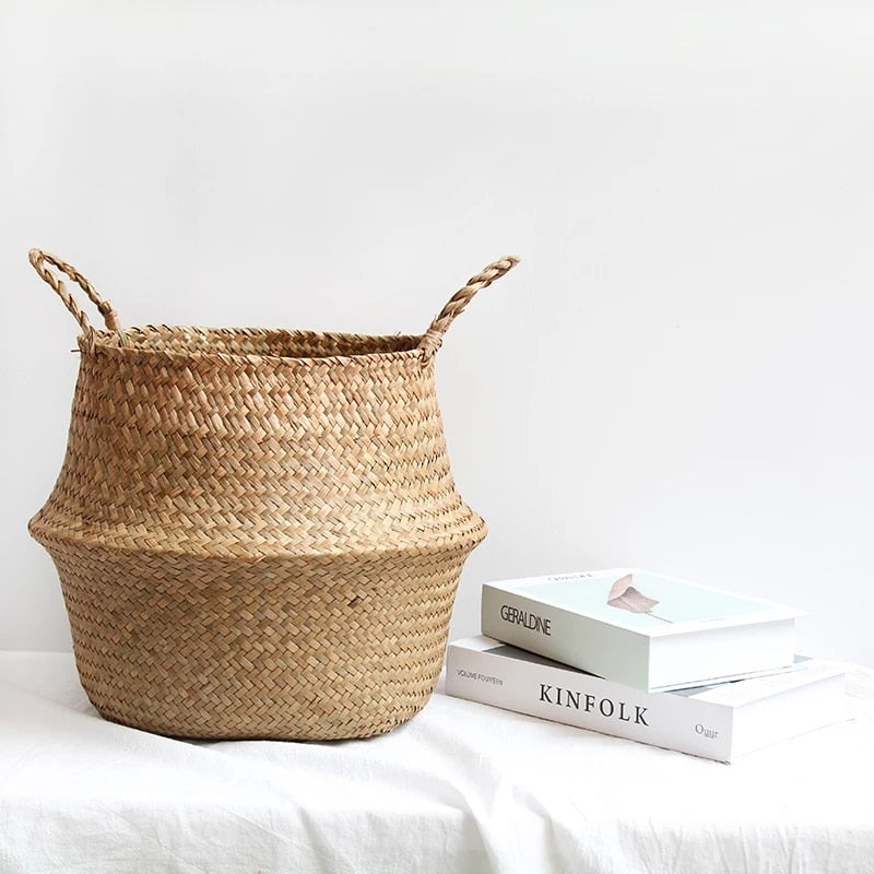 Wicker Storage Basket Flower Baskets Potted Plant Laundry Storage Decorative Basket Rattan Flower Pot Garden Planters