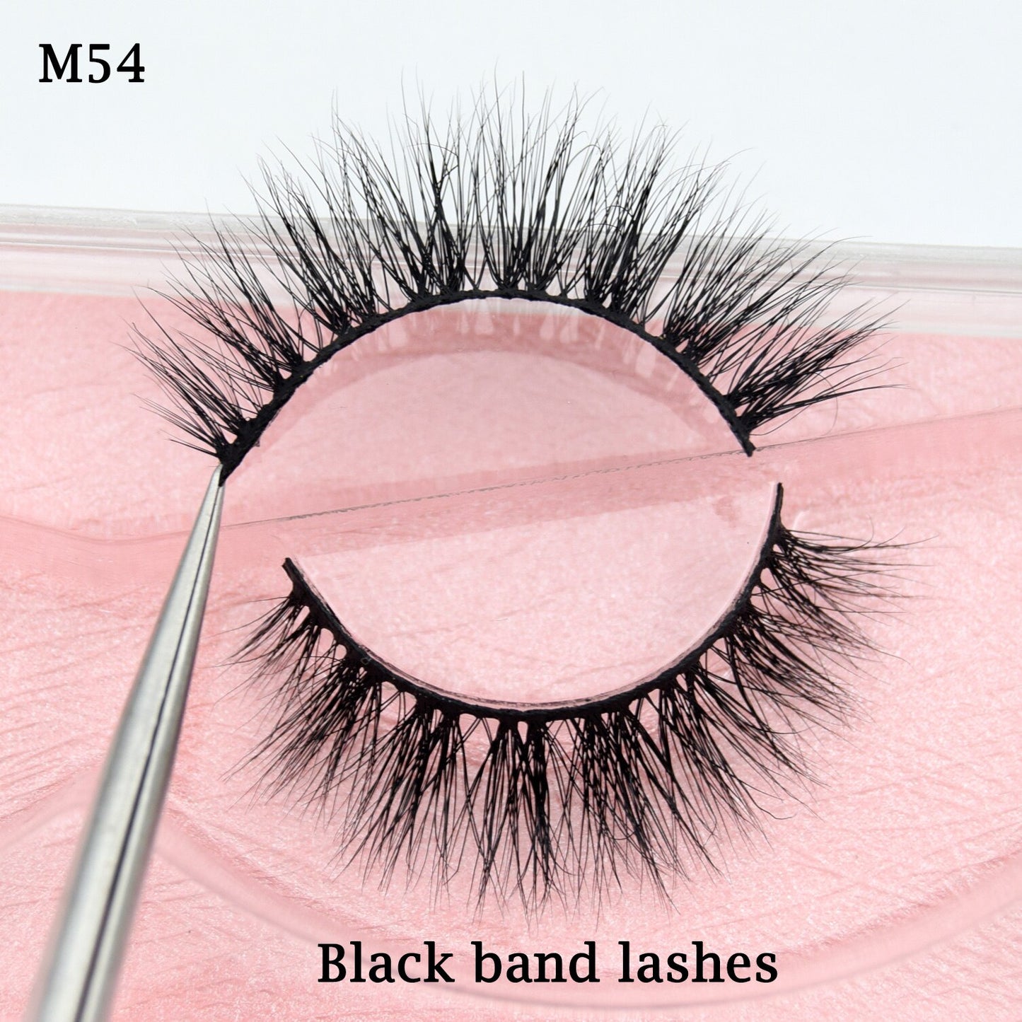 Half Lashes Transparent Stalk Invisible Band Mink Lashes Natual Wispy Half Mink eyelashes Reusable False Eyelashes