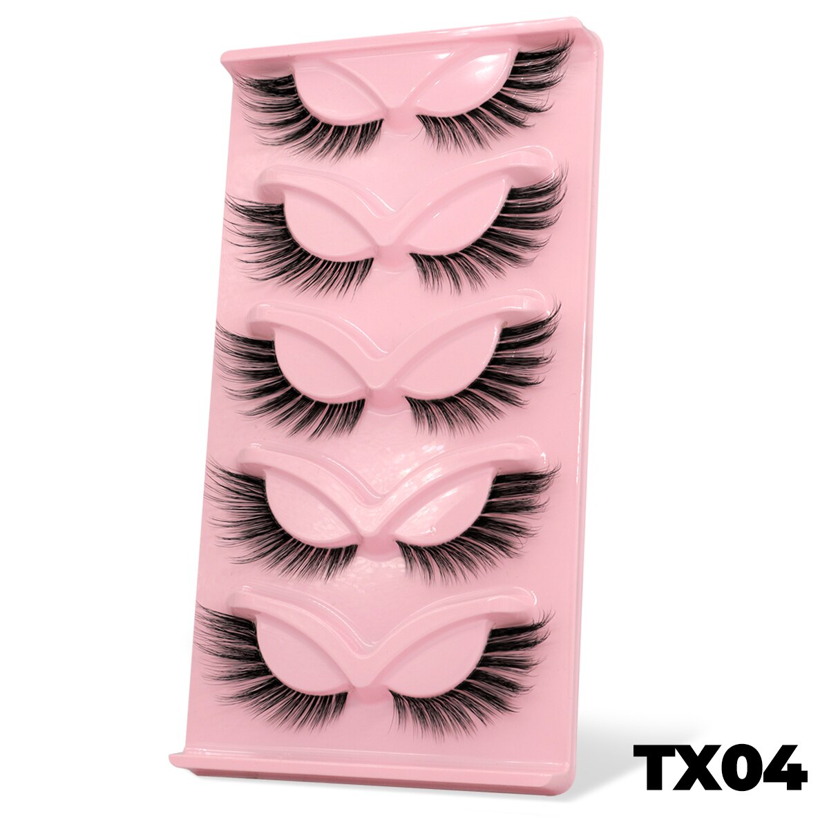 Cat EyeLashes 5 pairs Short Fluffy Eyelashes Soft Natural long Strip Lashes Winged End Eye Elongated Lashes