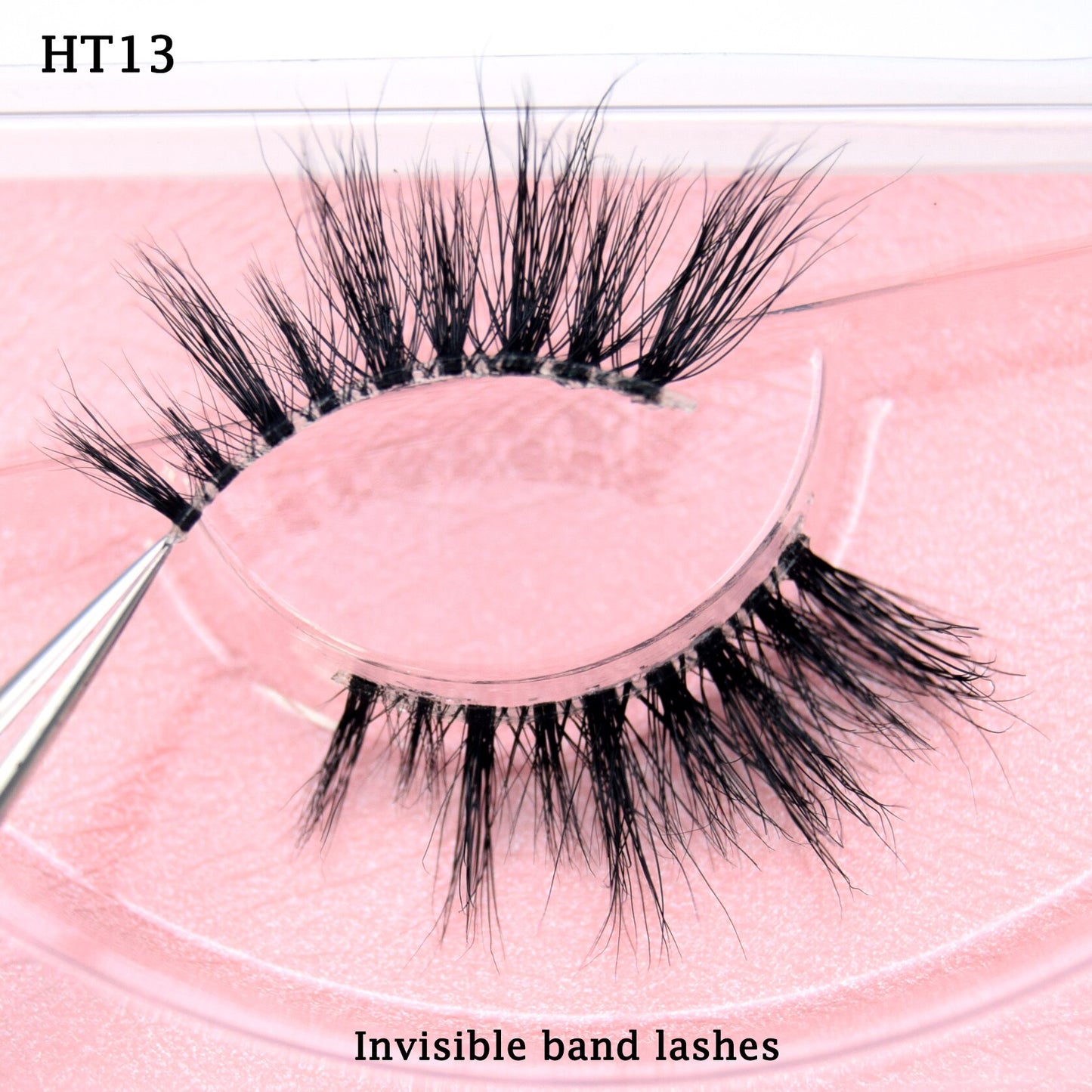 Half Lashes Transparent Stalk Invisible Band Mink Lashes Natual Wispy Half Mink eyelashes Reusable False Eyelashes