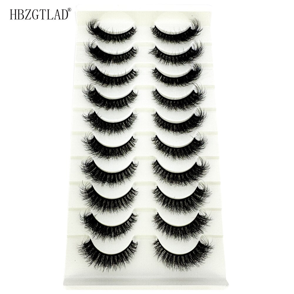 10Pairs Fluffy Lashes 3d Mink Lashes 100% Cruelty Free Lashes Handmade Reusable Short Natural Eyelashes Maquillaje Eyelashes Mink