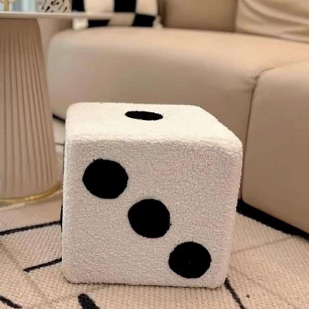 Mobile Furniture Change Shoe Stool Cubic Imitation Lamb Wool Funny Shoes Stool Bedroom Decorative Dices Stool for Living Room
