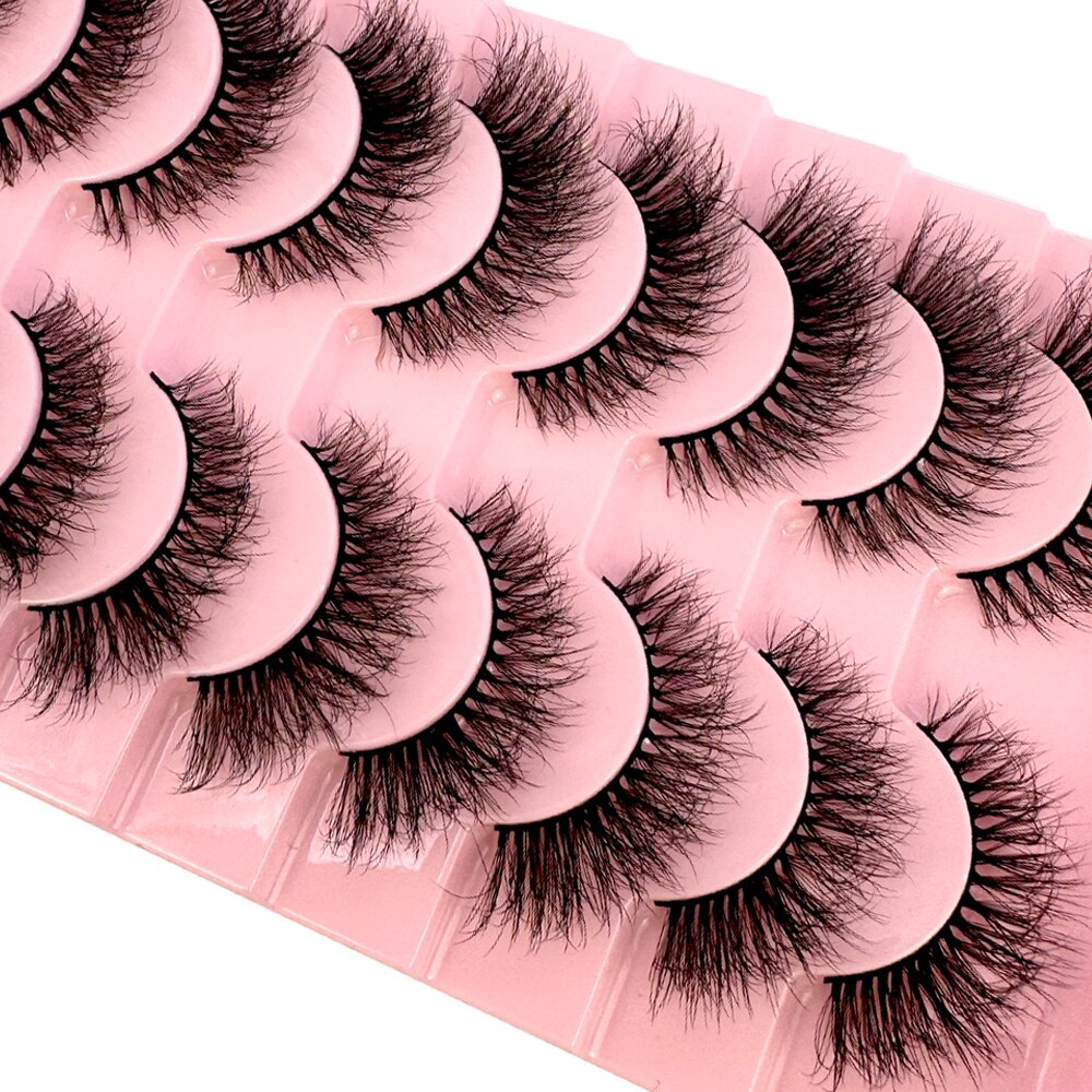 10 pairs 3d faux mink false eyelashes natural long messy fake eyelashes crisscross lashes extension fluffy eye lashes