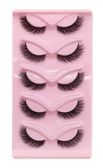 3D Cat Eyelashes 5 Pairs Faux Mink Fox Eyelash Winged Fluffy Fake Lashes Maquiagem Natural Long Faux Cils