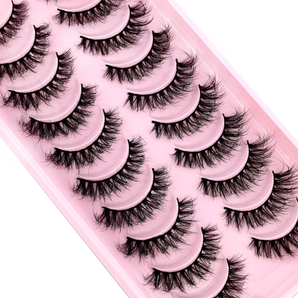 10 Pairs Natural False Eyelashes Fake Lashes Long 3d Mink Lashes Extension Eyelash Mink Eyelashes