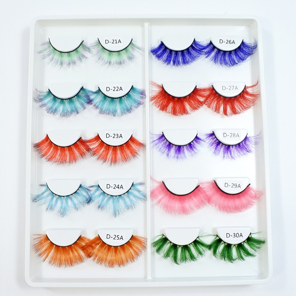 Lashes 5/10/30/50 Pairs Cosplay Party 3d Colored Eyelashes Faux Mink Lashes Supplies