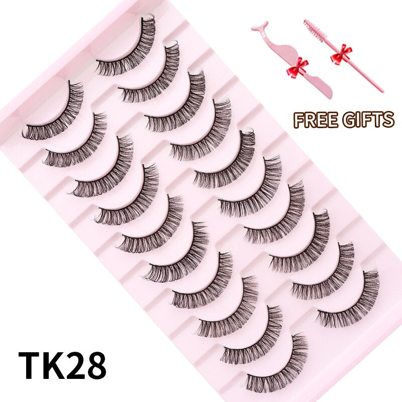 3D Mink Eyelashes Russian False Eyelashes DD Curl 10-23mm Reusable Fluffy False Eyelashes Extensions Mink Lashes