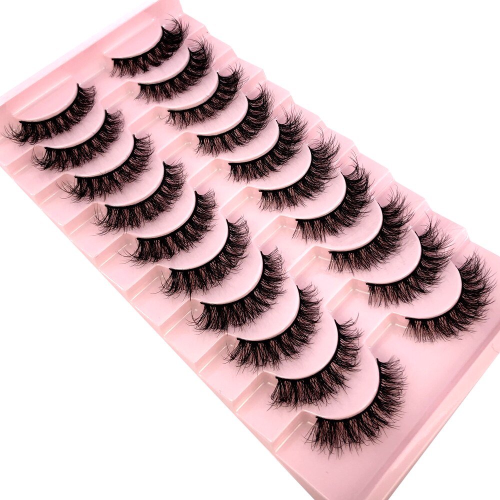 10 pairs Natural Lashes 3D Mink Lashes Faux Mink Fluffy Lash Soft Full Thick Wispy Eyelash Dramatic False Eyelashes