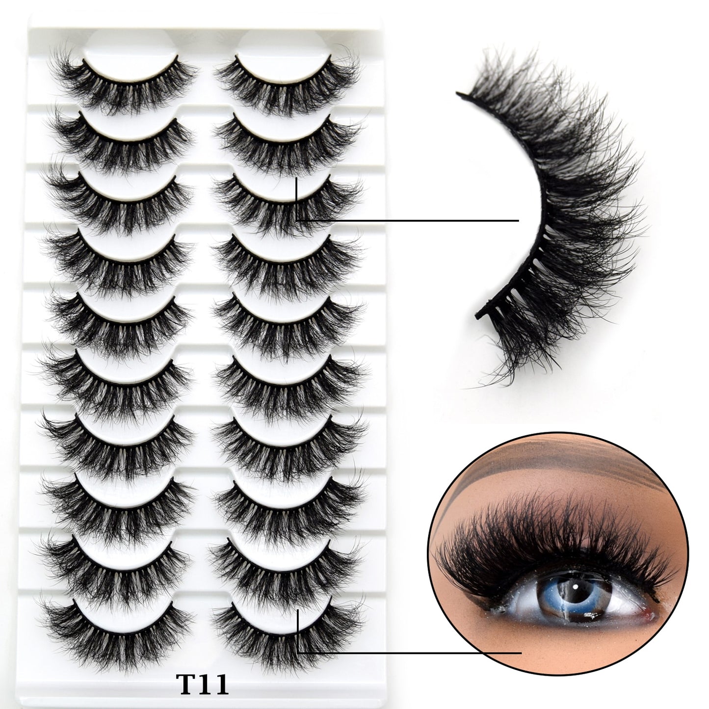 10 Pairs Eyelashes Natural Long 3D Mink Lashes Fluffy Volume Mink False Eyelashes Cruelty Free Wispy Lashes Cilios