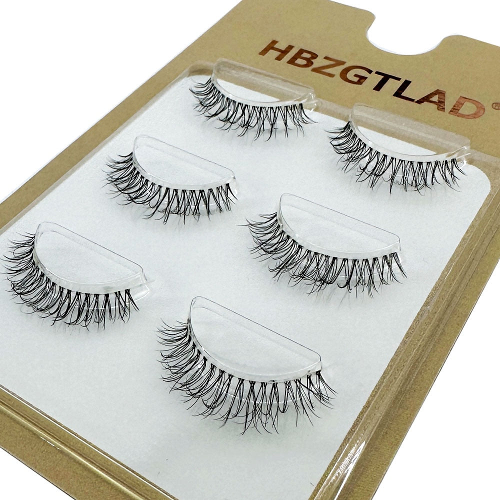 3Pairs 3D mink lashes wispy curly fluffy lashes crisscross mink eyelashes invisible band false lashes Medium volume lashes