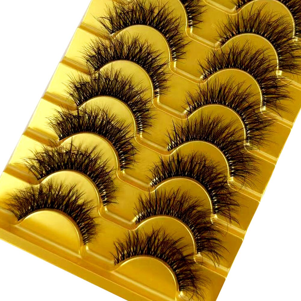 Manga Lashes 10 Pairs cosplay 3D Faux Mink Lashes Natural short Full Strip Lashes Clear Band Natural Eyelashes Extension