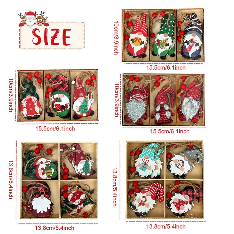 Wooden Christmas Pendant Merry Christmas Decor for Home Navidad Ornaments Christmas Tree Decor Xmas Gifts New Year