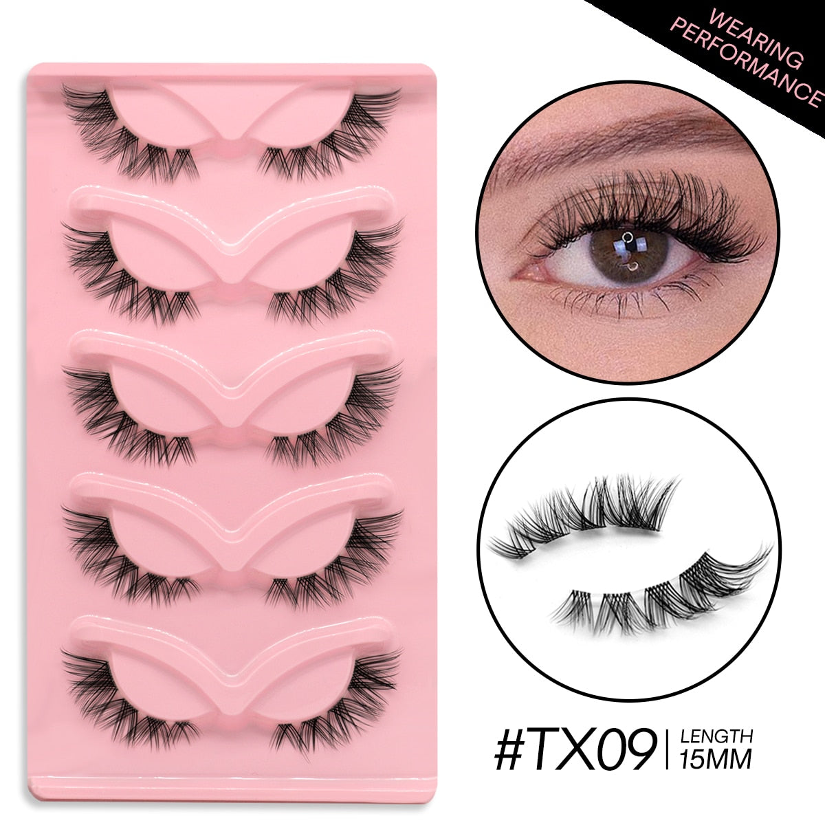 3D Mink Lashes Faux Mink Fluffy Lash 5 Pairs False Eyelashes Cat Eye Thick Mink Lashes Fluffy Short Natural Fake Lashes