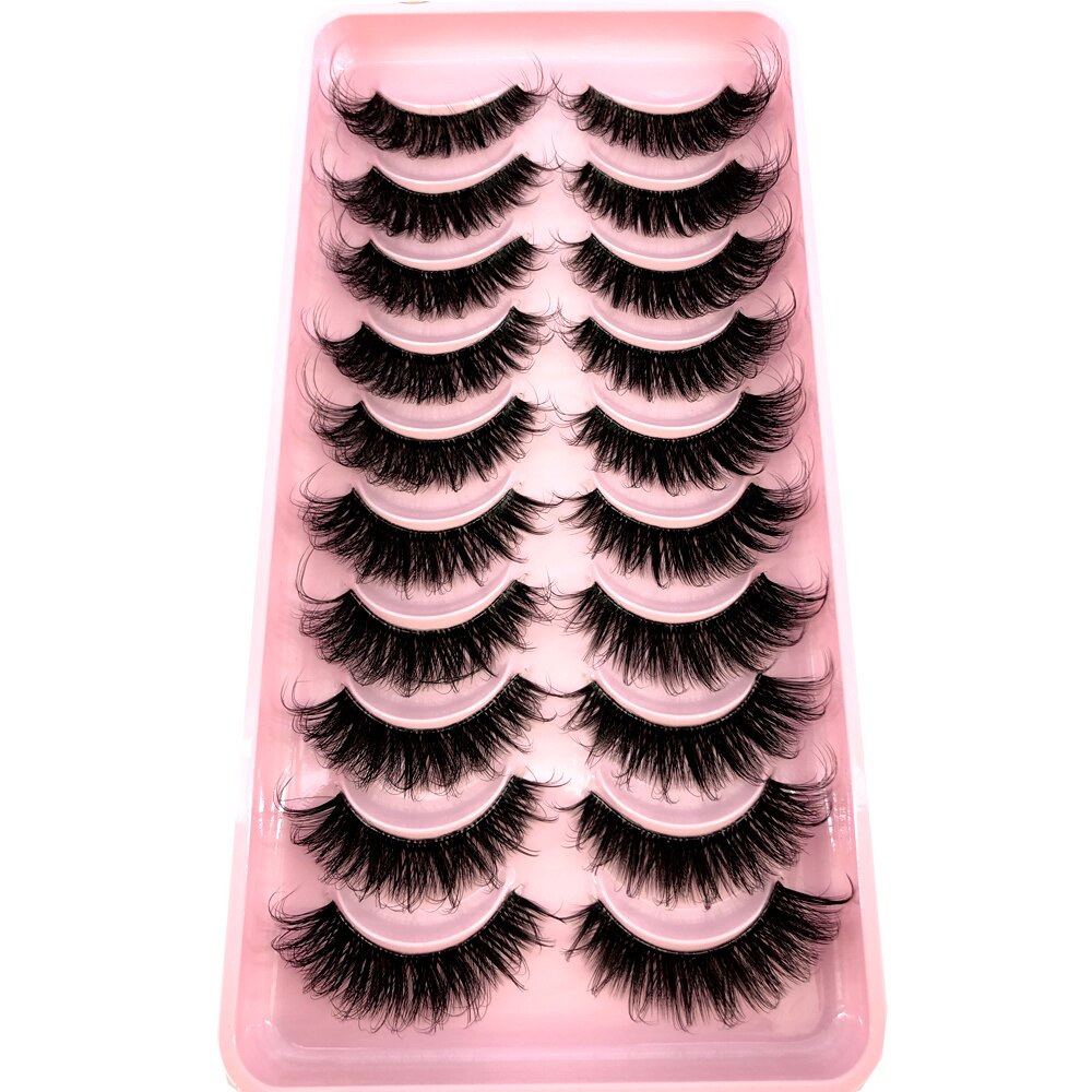 Mink Eyelashes 10 pairs lashes invisible band 3d mink lashes reusable natural false eyelashes