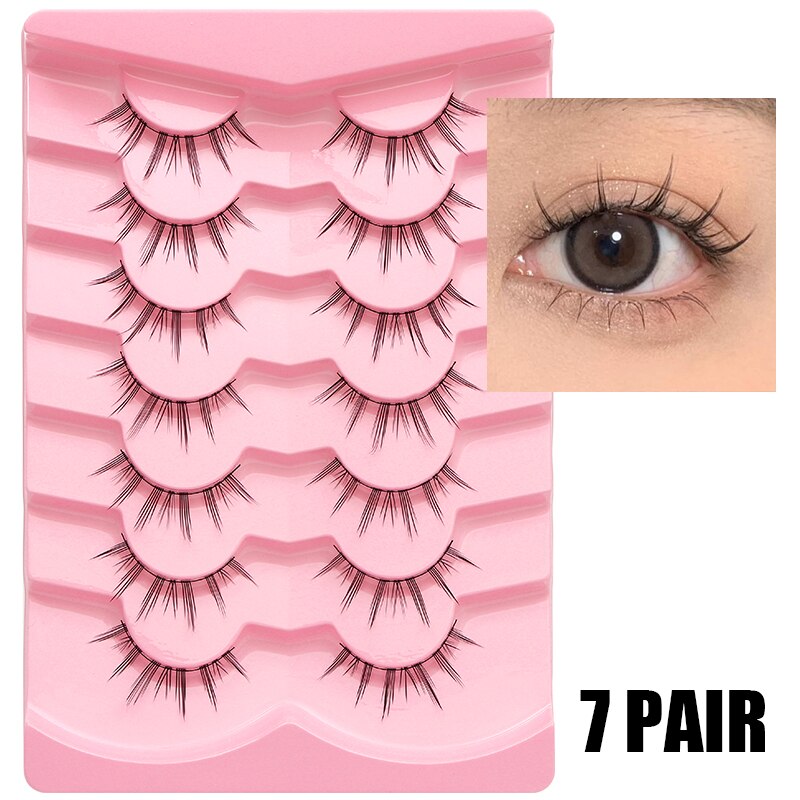 5/7/10 Pairs Eyelashes Manga Lashes Soft Natural False Eyelashes Long Fake Lash Hand Made Eyelash Extension
