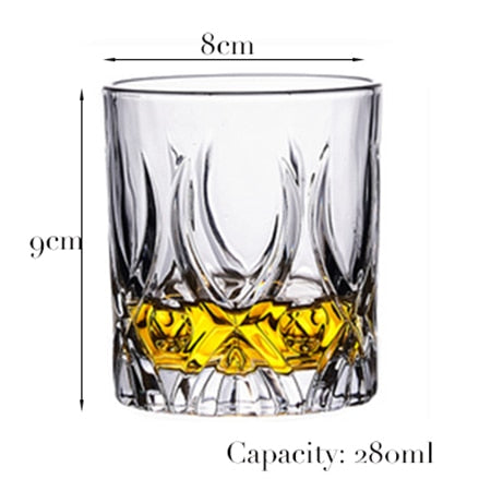1PCS Whiskey Glass Old Fashioned Rocks Glasses Tumblers Glassware for Cocktail Scotch Bourbon Gin Vodka Brandy