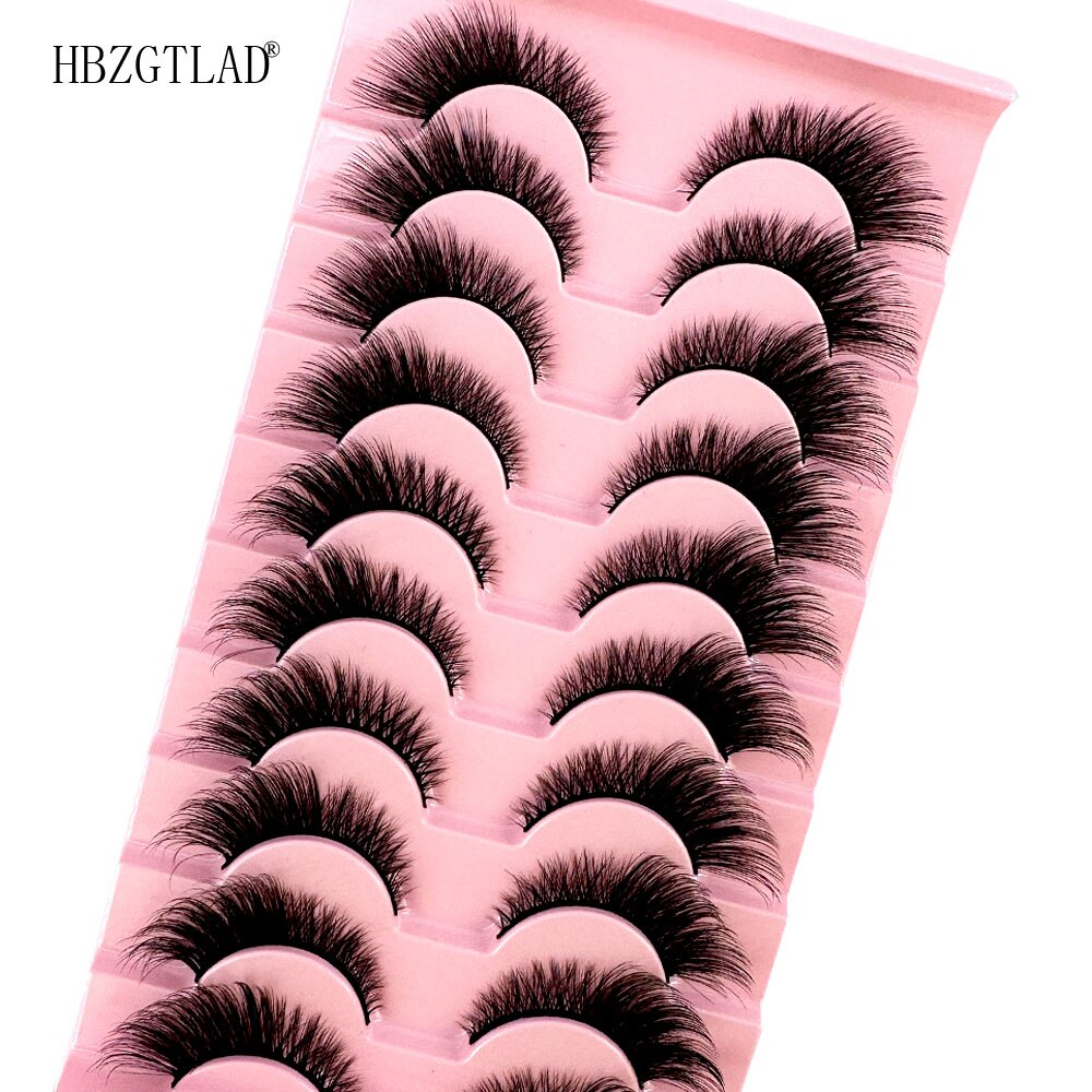 10 pairs 3d faux mink false eyelashes natural long messy fake eyelashes crisscross lashes extension fluffy eye lashes